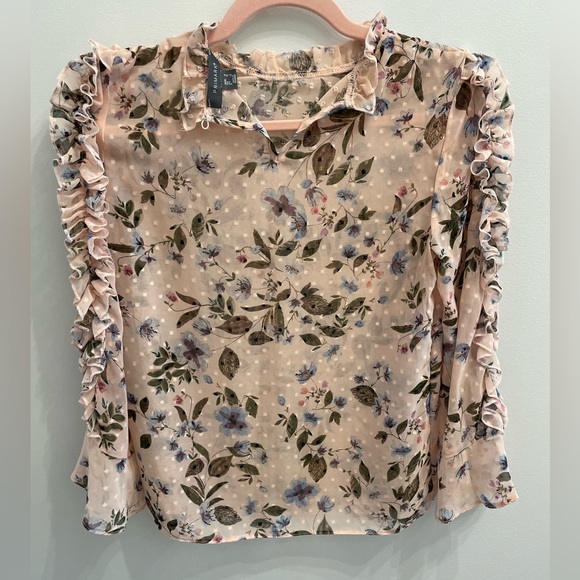 Flowery Textured Sheer Shirt - Picture 2 of 5